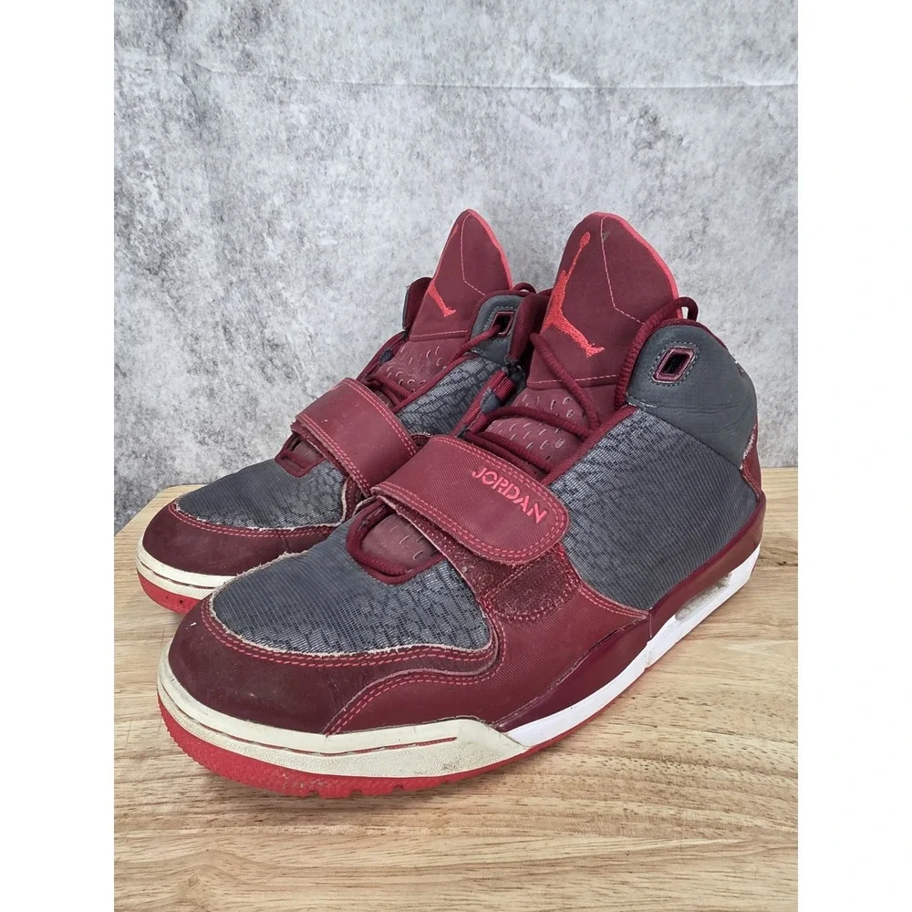 Air Jordan Flight Club 90s Basketball Shoes Mens 10.5 Gray Fusion Red Sneakers